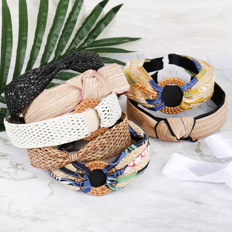 Chic Knotted Raffia Fabric Headband