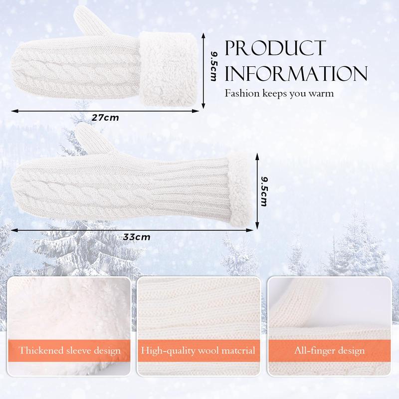 Women's Winter Warm Gloves, Cozy Thick Knit Gloves and Mittens, Warm Soft Lining, Cold Weather Accessories Gift