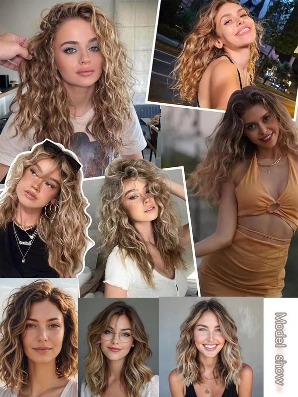 12 Inch Short   Wave Curly Fluffy Hair Extensions, Clip-in Hair Pieces, Synthetic Hair Extensions for Women, Suitable for Daily Wear