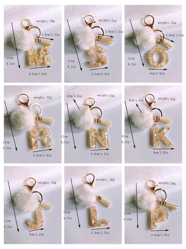 Fashion Letter & Tassel Design Keychain, Cute Keychain for Women & Men, Trendy All-match & Exquisite Keychain for Birthday Gift