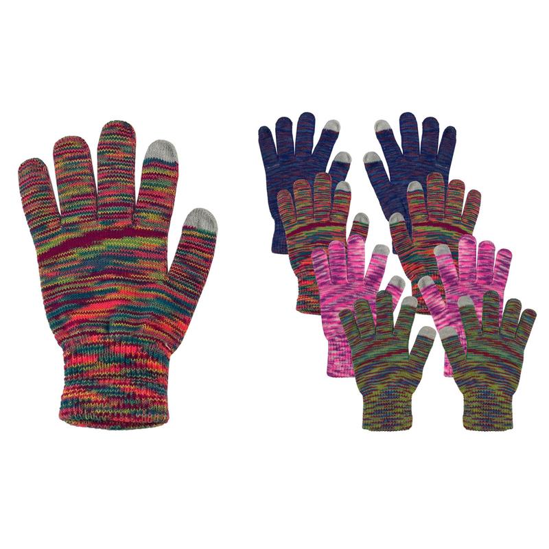 Multi-Pack Assorted Chenille Winter-Winter-Winter Colored Gloves With Touchscreen Tips