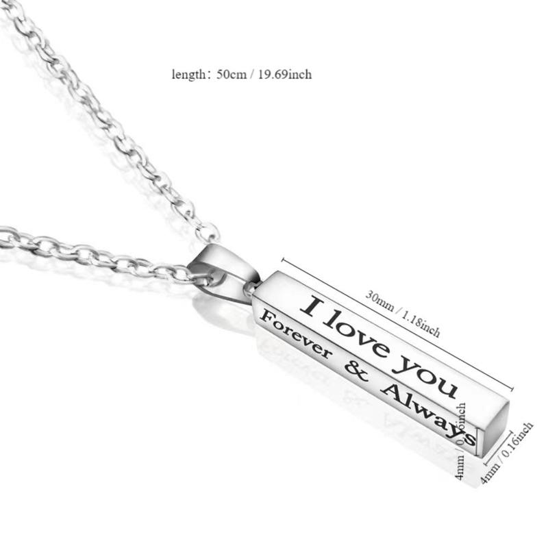 Christmas Stainless Steel Pendant Necklace with Card & Gift Box, 1 Set Letter Design Pendant Necklace, To My Dad Gift, Men's Jewelry