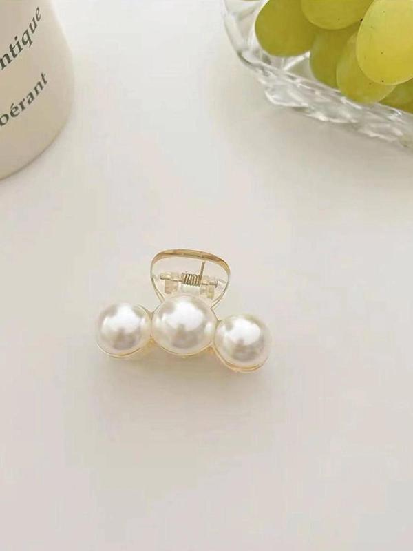 Faux Pearl Decorated Hair Claw Clip, Elegant Hair Accessories for Women, Minimalist Headwear Suitable for Any Hairstyle, Fashion Hair Accessories for Party, Daily Decor