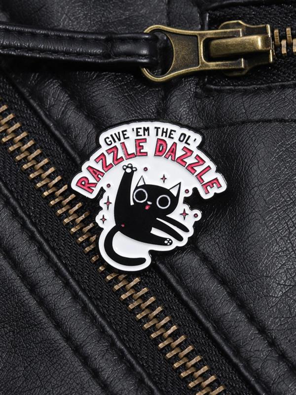 Cute Cat Design Brooch, Cartoon Creative Animal Design Alloy Badge for Men & Women, Enamel Pin for Backpacks, Jeans, Scarves Streetwear