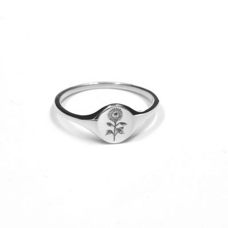 Dainty Sunflower Ring  Plated Delicate Carving Craft Perfect Chrismas Birthday Gift for Girls