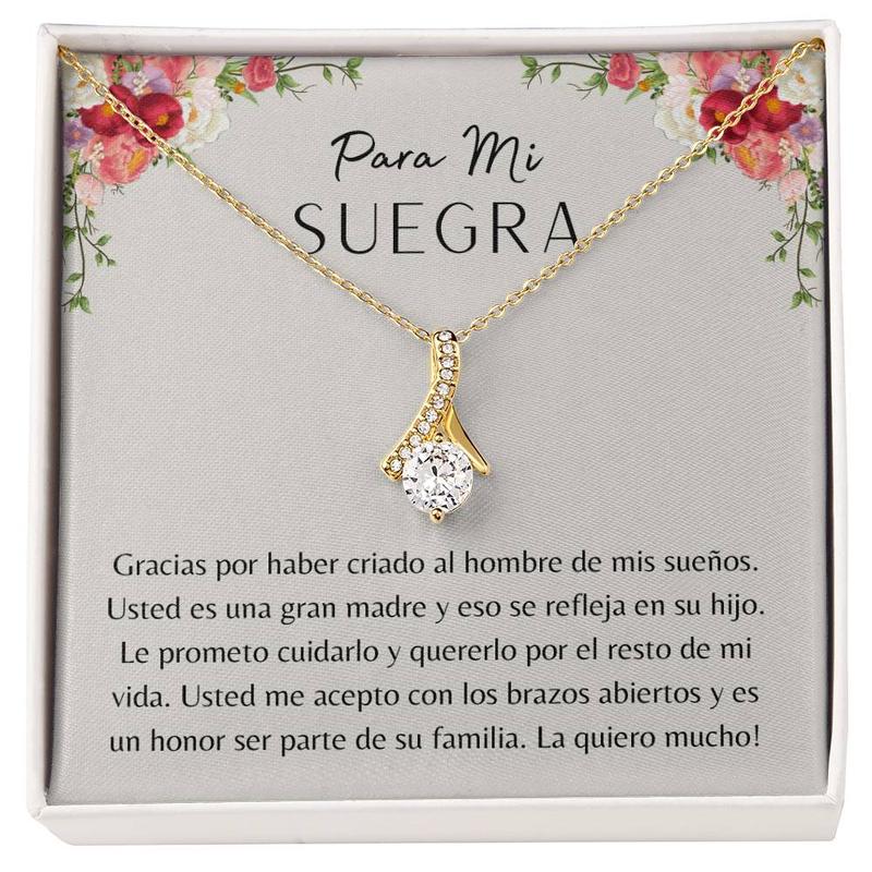 Para Mi Suegra, Regalo Para , Regalo Para Mama de Mi Esposo, Para Dia de Boda, Gift for Mother in Law Spanish, Gracias Suegra, Necklace With Message Card and Box, Gift for Birthday