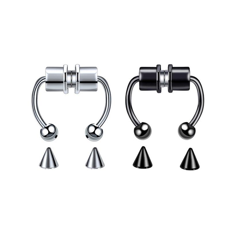 Stainless Steel Non-Piercing Magnetic Nose Ring for Men and Women