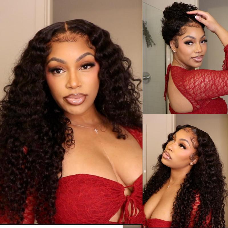 Water Wave Invisi Strap Snug Fit Ashimary Hair 360 Transparent Lace Frontal Bleached Knots Pre Cut Lace Wig With Drawstring