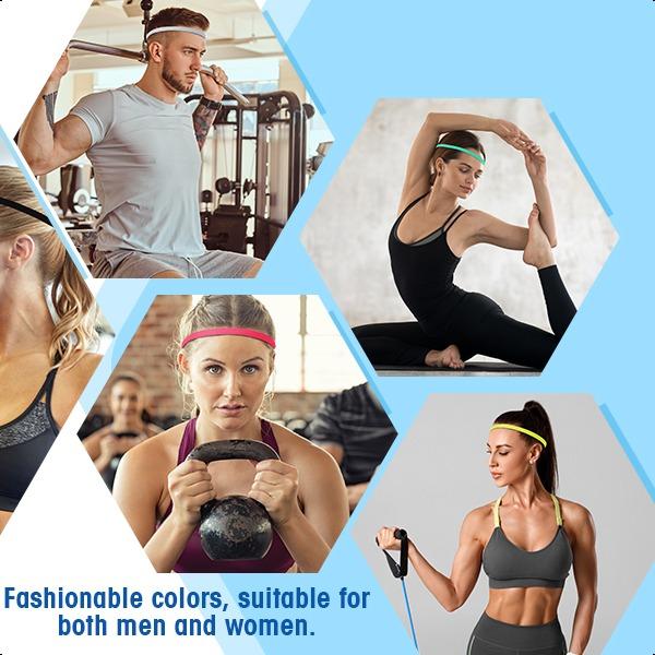 4 Pieces Thick Non-slip Elastic Sport Headbands Football Hair Headbands for Women and Men