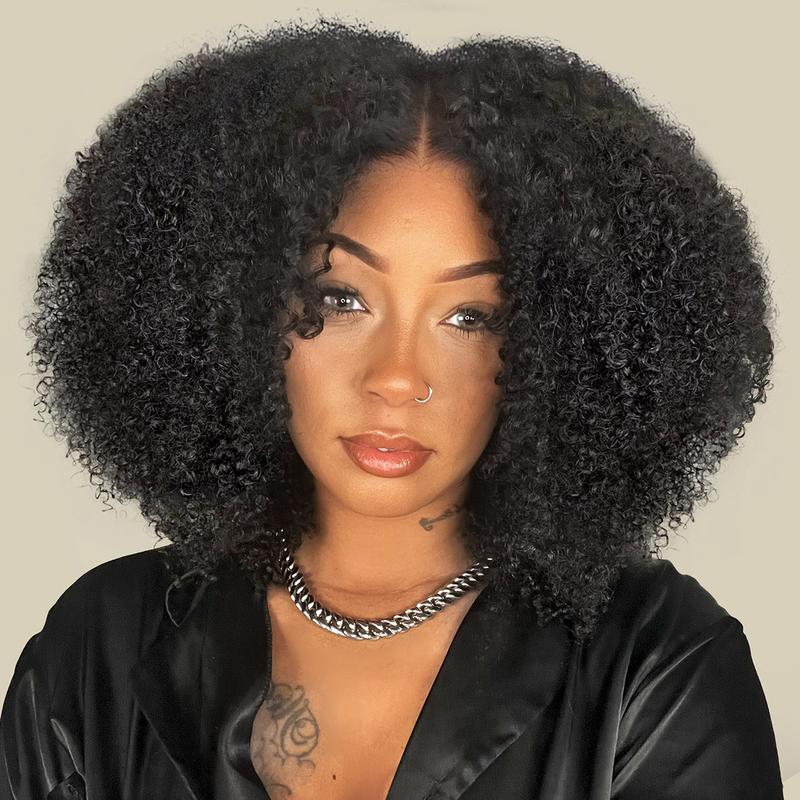 Vshow Afro Curly Wear Go Glueless Affordable Real Human Hair Wigs Bleached Knots Wigs 4x6   10x6 Pre-cut Lace Wigs For Women