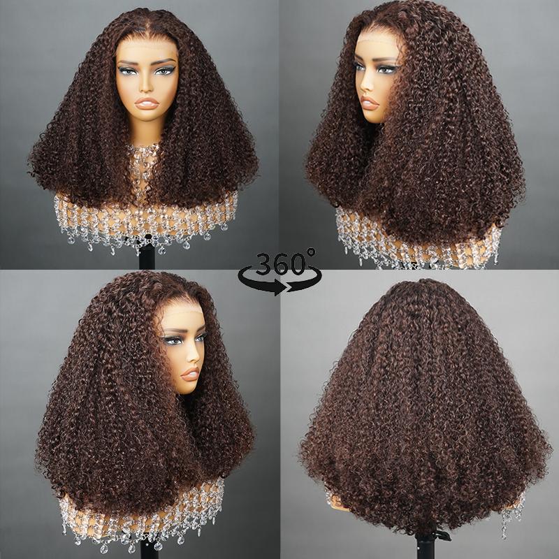 BangJazz Short Kinky Curly Ready to Wear Glueless Wigs Pre Cut Lace Bleachde Konts Closure Wigs 250% Density Human Hair Wig Lace Front Wigs Pre Plucked For Women