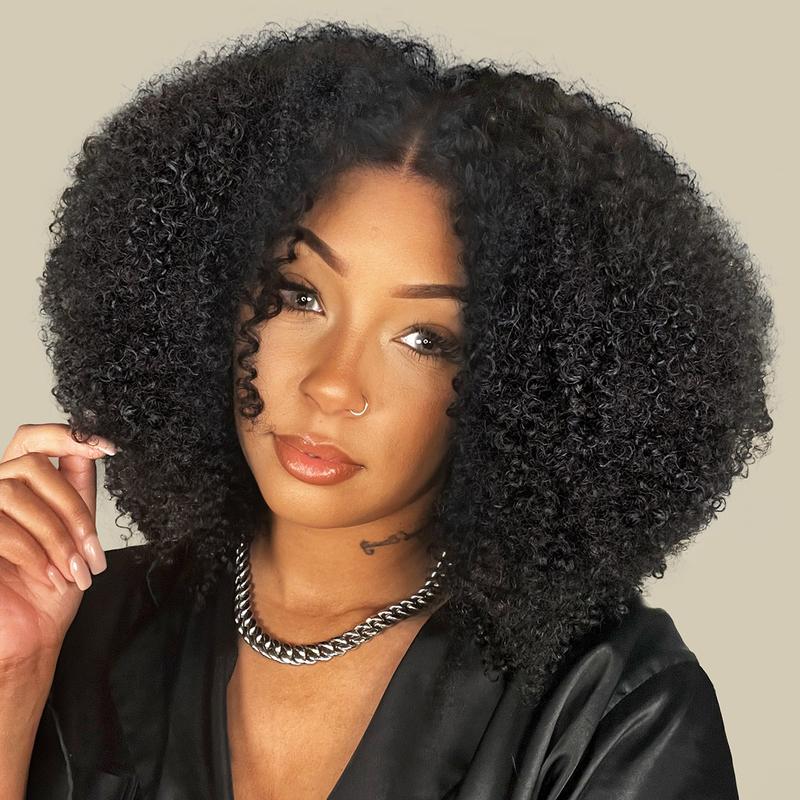 Vshow Afro Curly Wear Go Glueless Affordable Real Human Hair Wigs Bleached Knots Wigs 4x6   10x6 Pre-cut Lace Wigs For Women