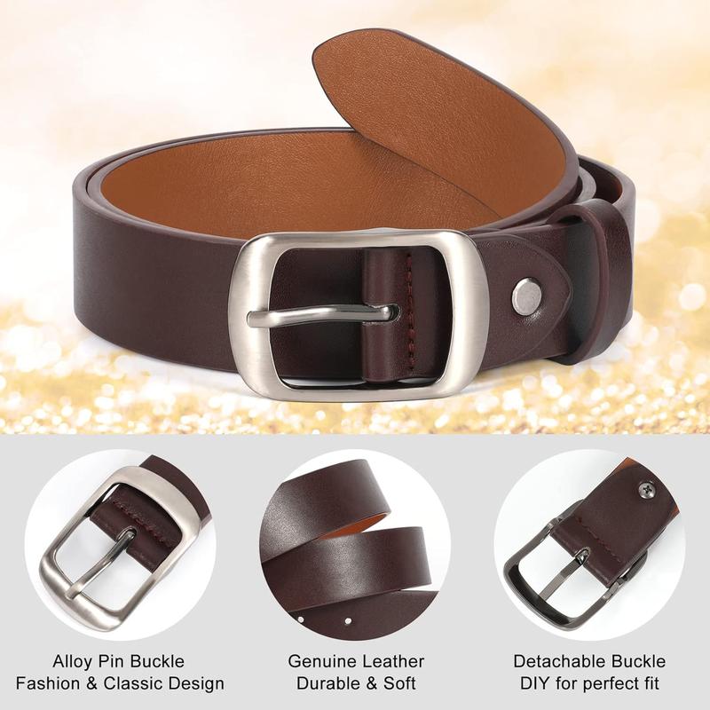 2 Packs Women Leather Belts for Jeans Fashion Leather Ladies Waist Belt