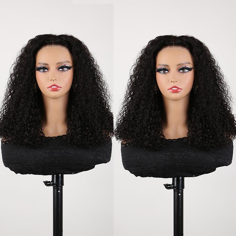 BangJazz Short Kinky Curly Ready to Wear Glueless Wigs Pre Cut Lace Bleachde Konts Closure Wigs 250% Density Human Hair Wig Lace Front Wigs Pre Plucked For Women