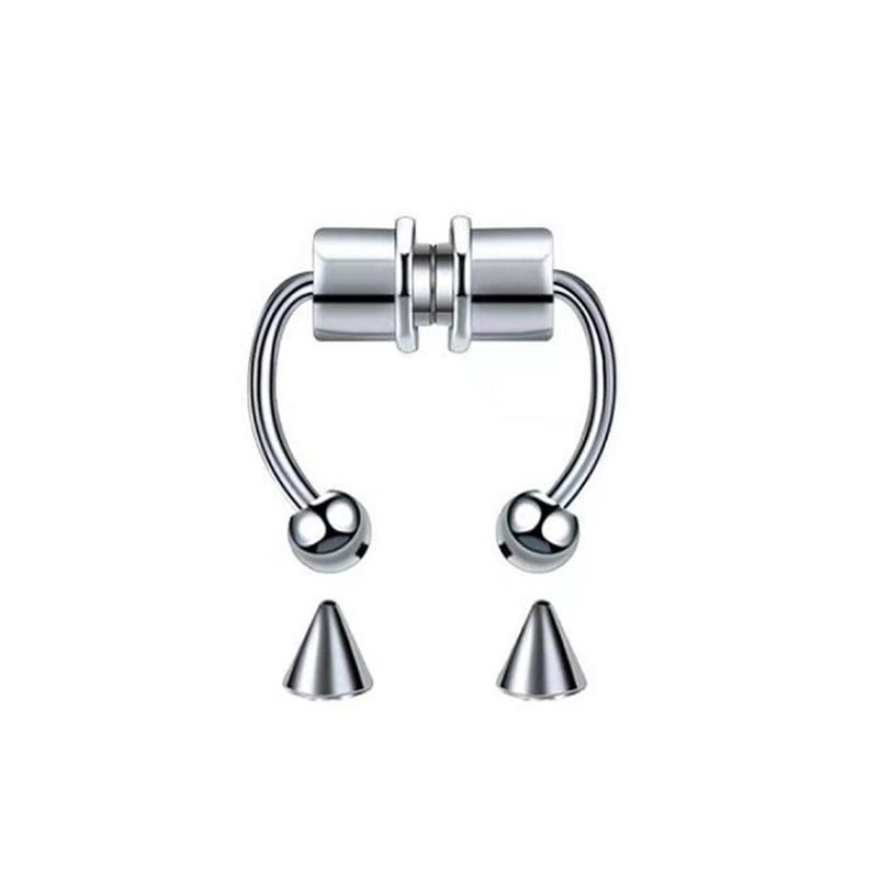 Stainless Steel Non-Piercing Magnetic Nose Ring for Men and Women