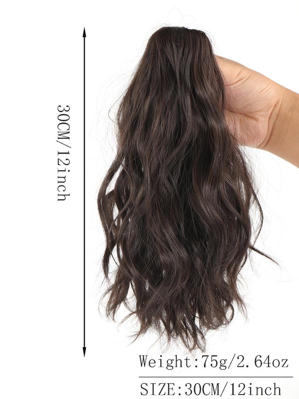 12 Inch Wavy Ponytail Synthetic Hair Extension with Claw, Easy to Wear Natural Looking Hairpiece for Women, Multi Layered Hair Extensions