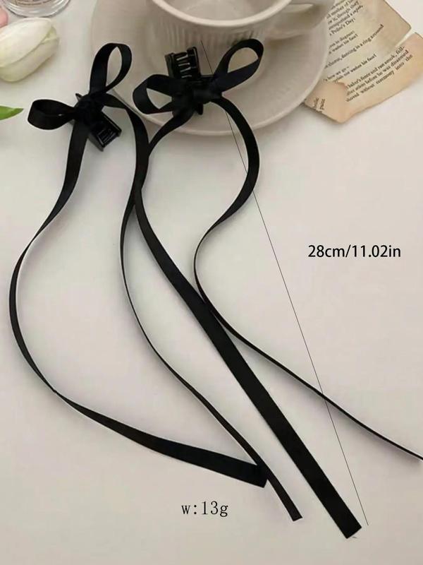 2pcs Elegant Bow Decor Hair Claw for Women, Fashion All-match Hair Accessories, Cute Lovely Hairwear for Daily Used