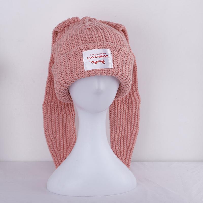 Cute rabbit ear design beanie hat, casual softcomfortable warm knit hat for Fall & Winter, fashion accessories for both men & women, forfall