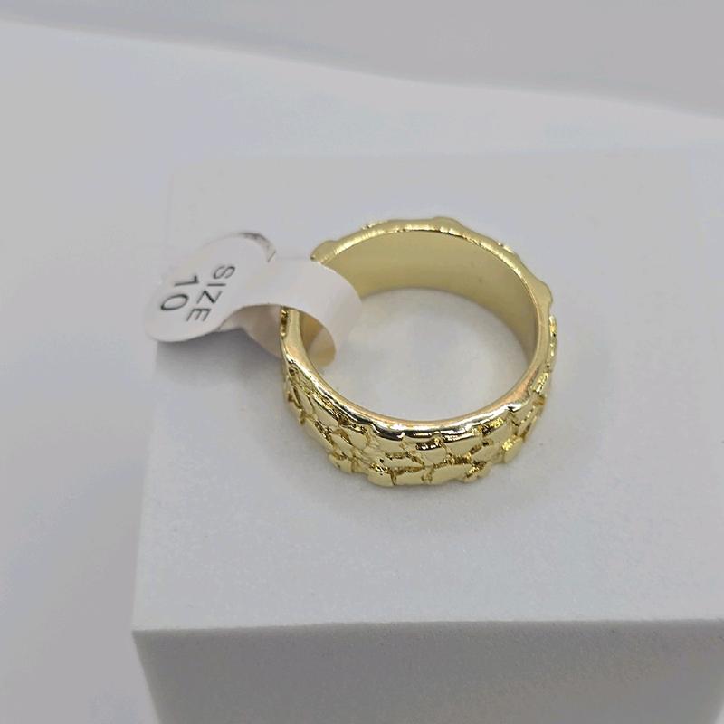 fashion ring NUGGET band  style, beautiful style GOLD-PLATED size 10 and 8 available