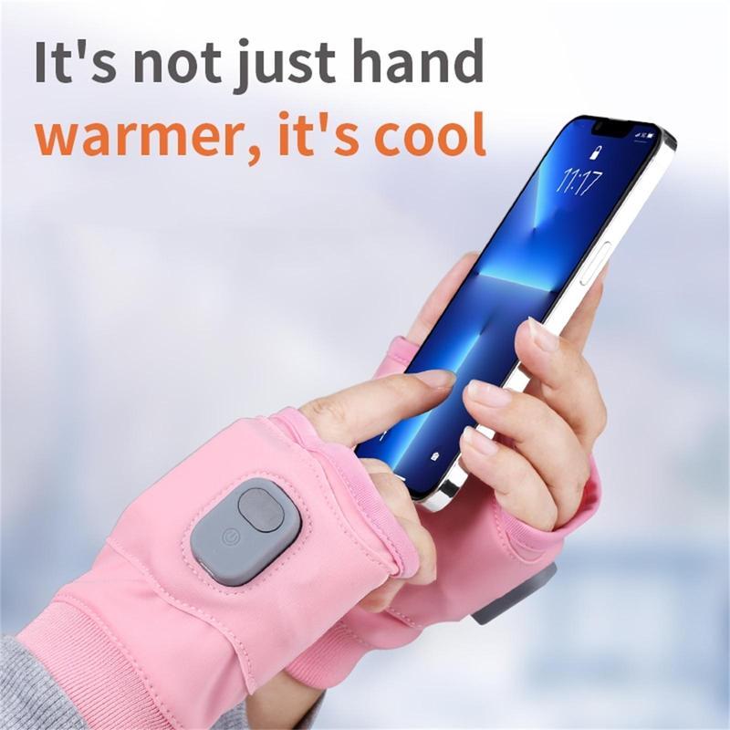 Rechargeable Heated Gloves, Electric FingerlessGloves, USB Hand Warmer, Winter Warm LaptopGloves, Hand Warmer for Men Women