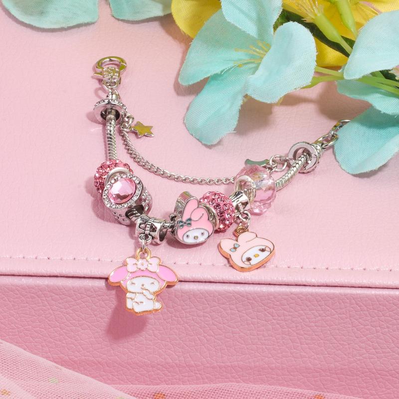 Hot-selling Cartoon Melody Cinnamoroll  Kuromi Beaded Bracelet Jewelry