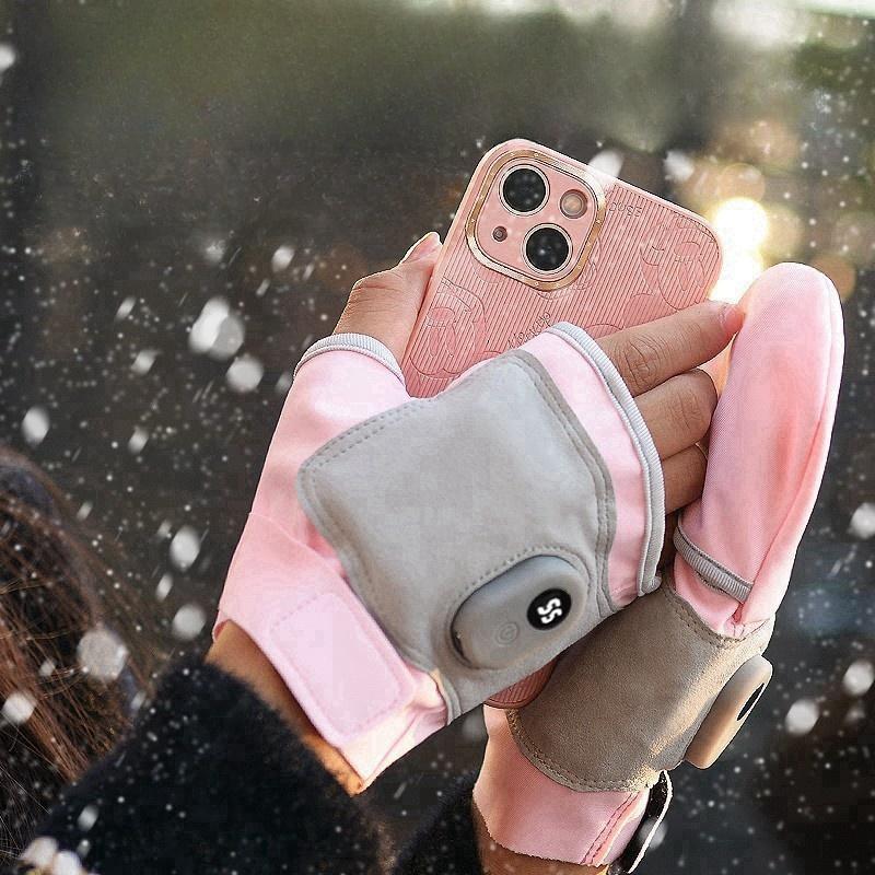 Rechargeable USB Heated Fingerless Gloves for Gaming, Office, and Outdoor