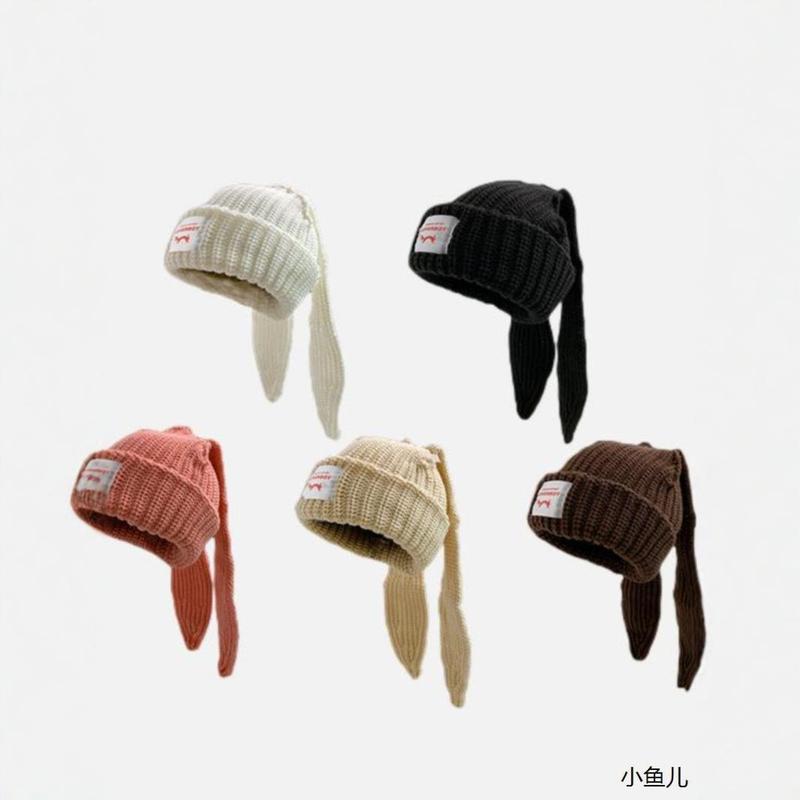 Cute rabbit ear design beanie hat, casual softcomfortable warm knit hat for Fall & Winter, fashion accessories for both men & women, forfall