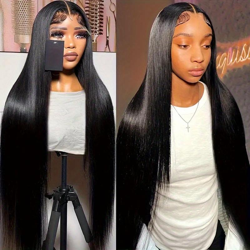 200% Density 13X4 HD Lace Front Wig Straight Lace Front Wigs Human Hair 100% Brazilian Human Hair Wig Natural 13X4 Full Edges Lace Pre-Plucked Lace Wig With Baby Hair For Women Ear To Ear Swiss HD Lace For Natural Looking