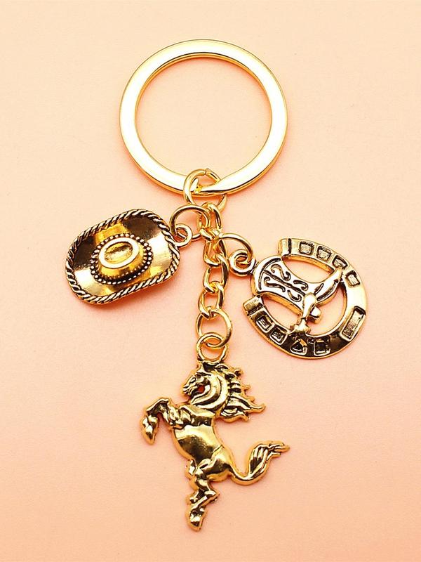 Punk Style Keychain, Fashionable Animal & Hat & Boot Design Keychain for Men & Women, Trendy All-match & Exquisite Keychain for Birthday Gift