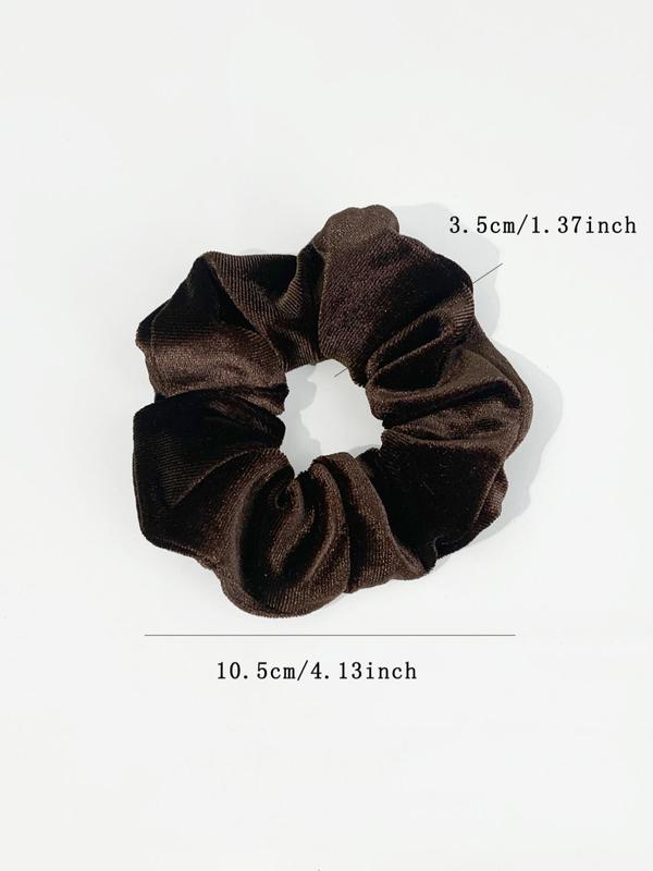 4pcs Minimalist Casual Plain Velvet Scrunchies, Simple Design Elegant Scrunchies for Women for Daily Used