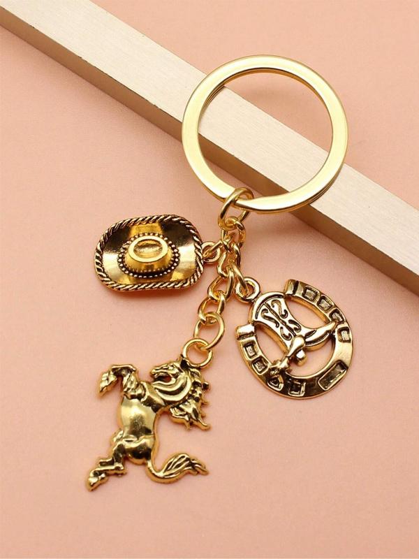 Punk Style Keychain, Fashionable Animal & Hat & Boot Design Keychain for Men & Women, Trendy All-match & Exquisite Keychain for Birthday Gift