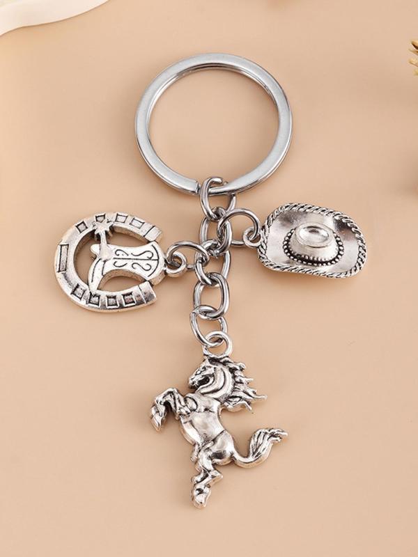 Punk Style Keychain, Fashionable Animal & Hat & Boot Design Keychain for Men & Women, Trendy All-match & Exquisite Keychain for Birthday Gift