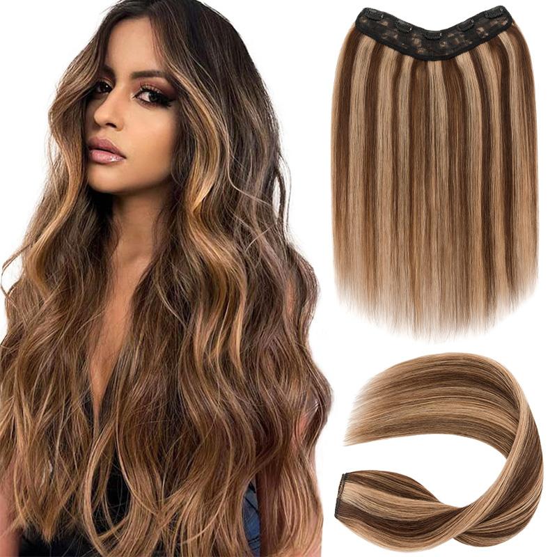 MY-LADY V-Shaped Clip In Human Hair Extensions 100% Remy Human Hair for Women