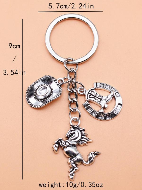 Punk Style Keychain, Fashionable Animal & Hat & Boot Design Keychain for Men & Women, Trendy All-match & Exquisite Keychain for Birthday Gift