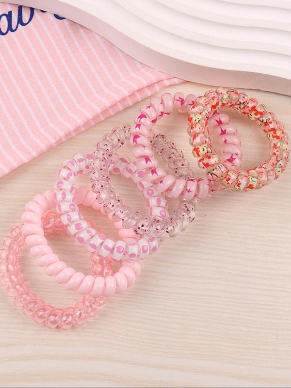 Women's Colorful Coil Hair Tie Perfect for Gift, Casual Trendy Elastic Hair Tie, No Crease Hair Small Ponytail Holders for Daily Use for Women & Girls, Fashion Hair Accessory