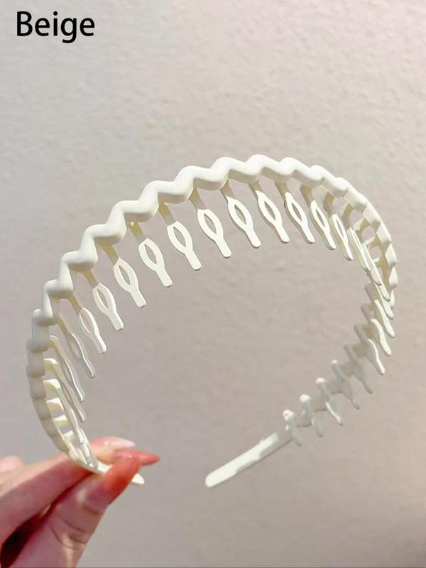 Solid Color Tooth Comb Hair Hoop, Fashionable Hair Accessories for Women & Girls, Minimalist Headwear Suitable for Thick Hair