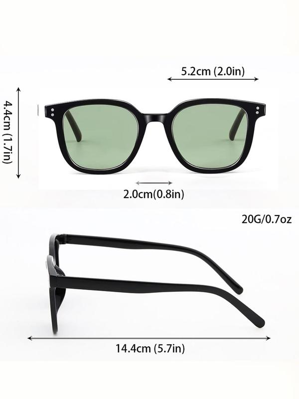 Unisex Vintage Square Frame Sunglasses, Trendy Casual Sunglasses for Travel Use, Fashion Accessories for Outdoor Activities