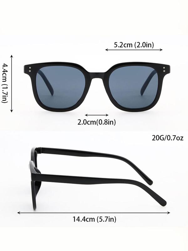 Unisex Vintage Square Frame Sunglasses, Trendy Casual Sunglasses for Travel Use, Fashion Accessories for Outdoor Activities