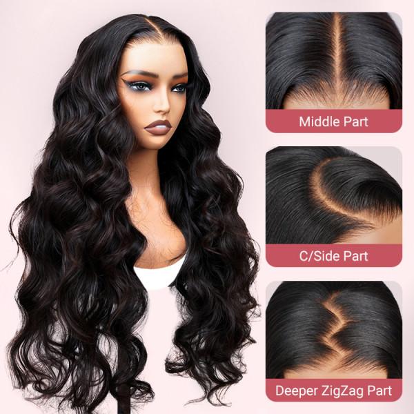 West Kiss Pre Cut Ready Go Glueless Wig Body Wave 7x4 Lace Closure Wig Human Hair 7x5 Closure Wig Pre Bleached Knots Pre Plucked With Baby Hair 250% Density Gluleless Wig Human Hair Wig For Women