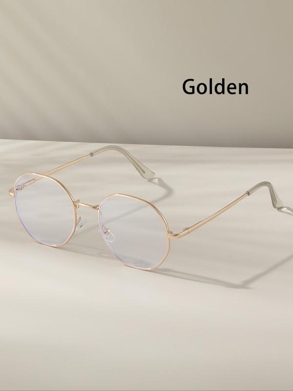 Unisex Simple Style Plain Color Irregular Round Frame Eyeglasses, Basic Fashion Eyeglasses for Everyday Use, Fashion Accessories for Outdoor Activities