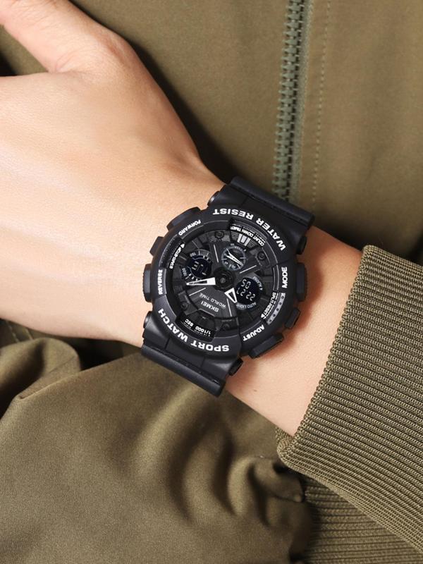 Men's Sportive Digital Watch, Fashionable Waterproof Digital Watch with Luminous Dial & Stopwatch Function, Trendy Watch for Daily Life for Birthday Gift