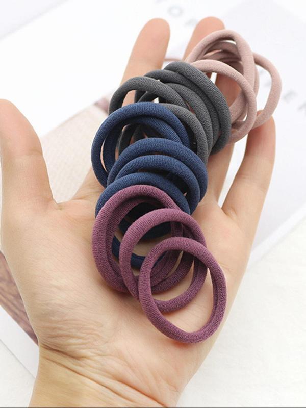 Plain Color Hair Ties As Gift for Girlfriend,  Trendy High Elasticity Rubber Band, Seamless No Crease Hair Small Ponytail Holders Scrunchies, Women Accessories