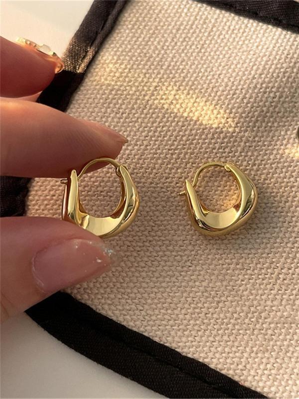 Women's Elegant Geometric Design Hoop Earrings, All-match Trendy Hoop Earrings, Fashionable Jewelry for Women for Daily & Party Decoration