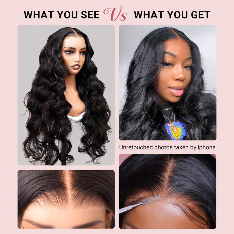 West Kiss Pre Cut Ready Go Glueless Wig Body Wave 7x4 Lace Closure Wig Human Hair 7x5 Closure Wig Pre Bleached Knots Pre Plucked With Baby Hair 250% Density Gluleless Wig Human Hair Wig For Women