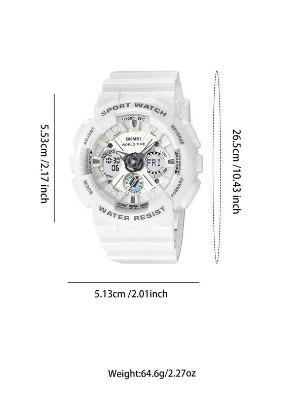 Men's Sportive Digital Watch, Fashionable Waterproof Digital Watch with Luminous Dial & Stopwatch Function, Trendy Watch for Daily Life for Birthday Gift