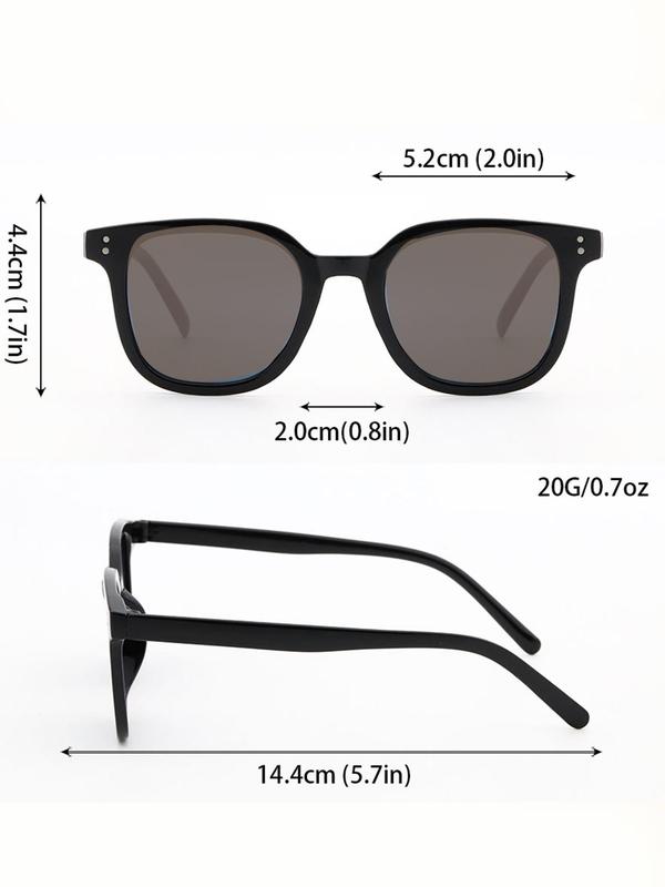 Unisex Vintage Square Frame Sunglasses, Trendy Casual Sunglasses for Travel Use, Fashion Accessories for Outdoor Activities