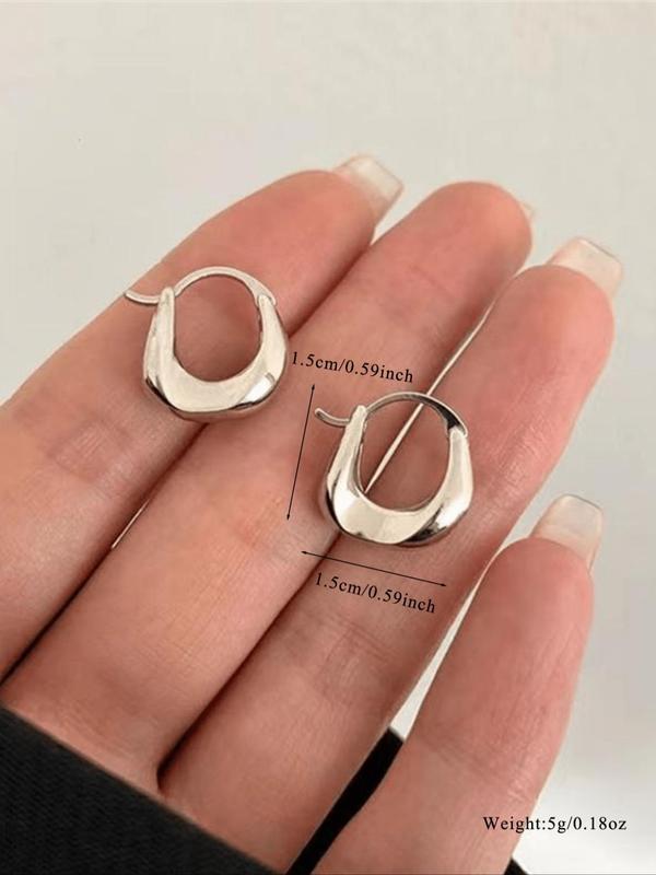 Women's Elegant Geometric Design Hoop Earrings, All-match Trendy Hoop Earrings, Fashionable Jewelry for Women for Daily & Party Decoration