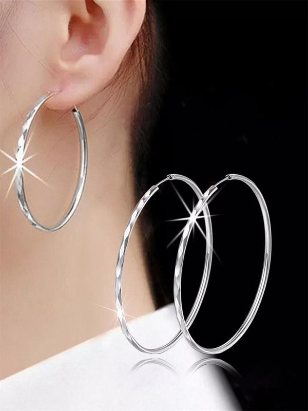 Fashionable Hoop Earrings, 1 Pair Fashion Jewelry for Party, Daily Clothing Decor, Trendy All-match & Exquisite Jewelry for Birthday Gift for Women & Girls