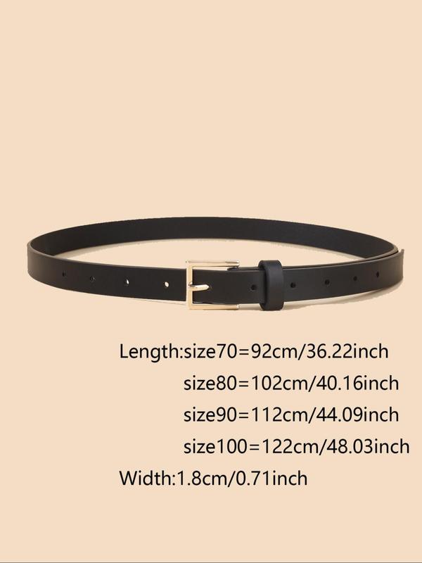 Women's Solid Color PU Leather Belt, Casual Waistband for Jeans Trousers, Fashion Belt for Party, Daily Clothing Decor, Trendy All-match & Exquisite Belt for Gift