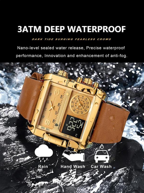 Men's Business Quartz Watch, with Date & Timing Feature, Fashion Waterproof Watch for Party, Daily Clothing Decor, Trendy All-match & Exquisite Watch for Birthday Gift with Box